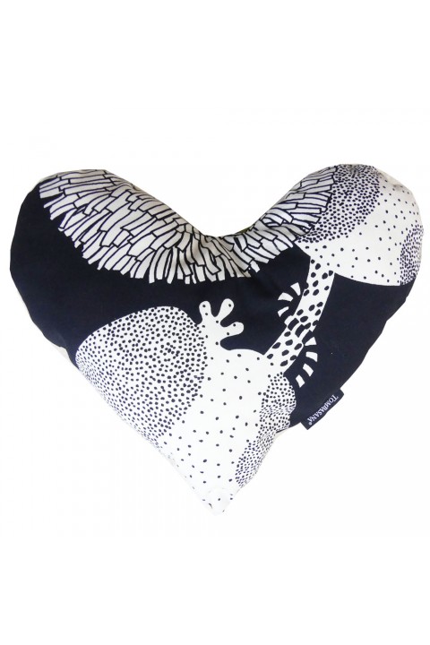 BW Heart shaped cushion