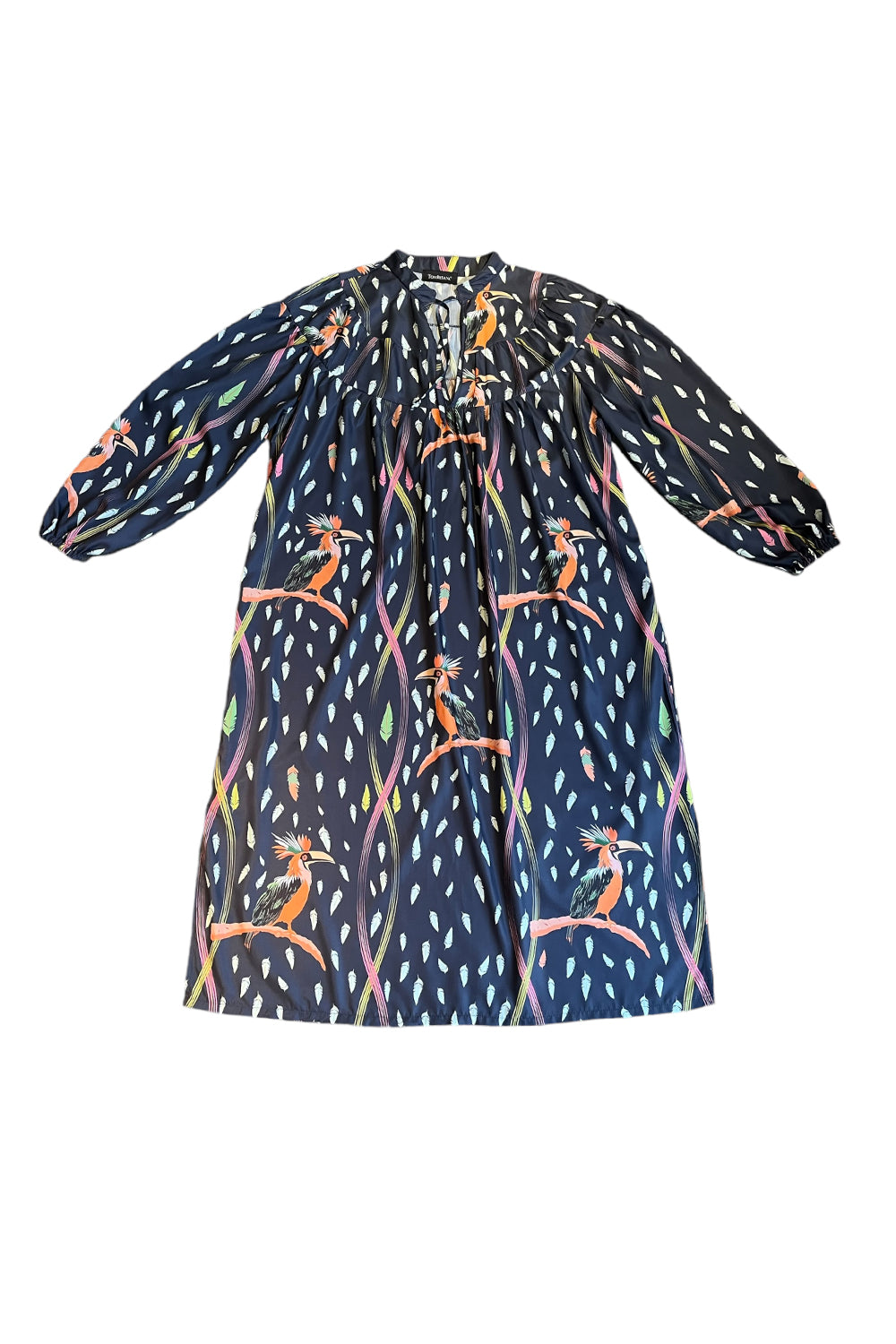 Robe Louise imprimé Hornbill Noir